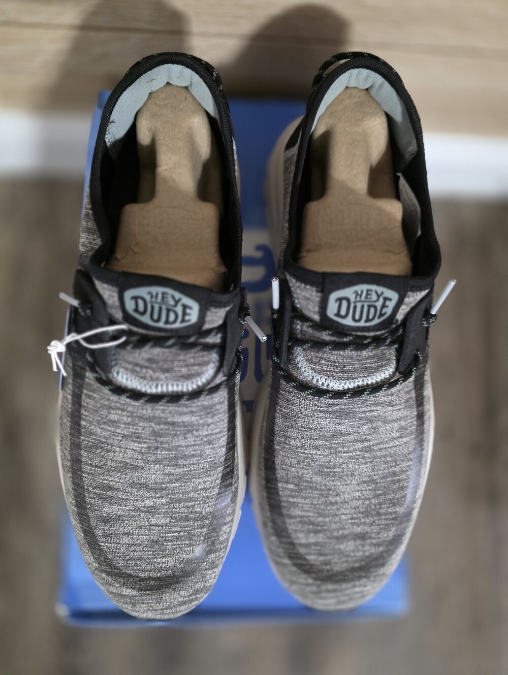 Hey Dude Men's Heather Grey Knit Slip-On Sneakers